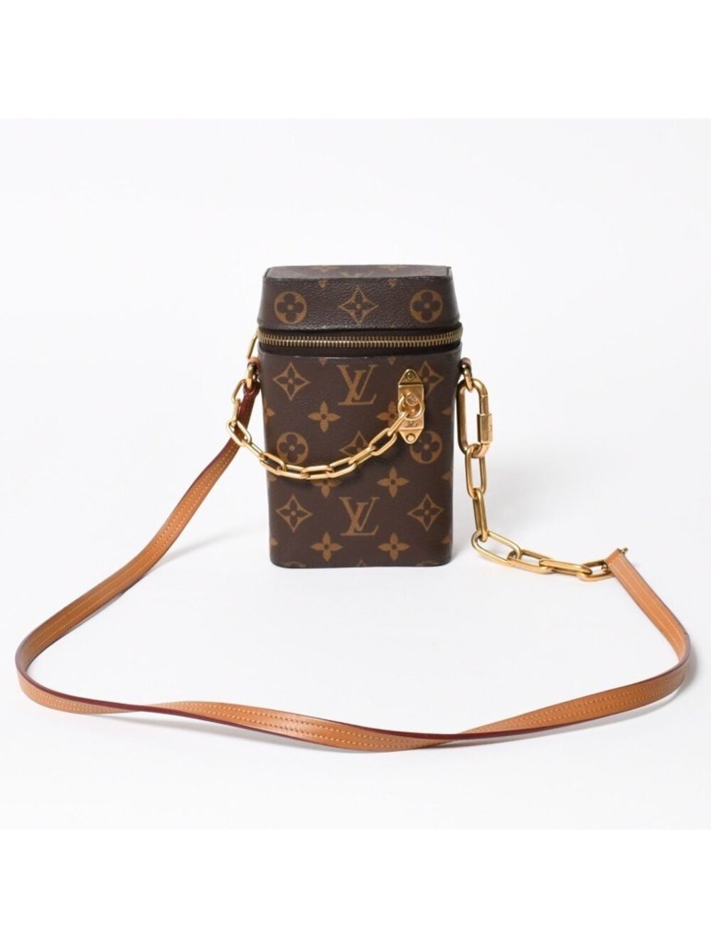 Louis Vuitton Monogram Phone Box Mini Shoulder Bag Brown Gold